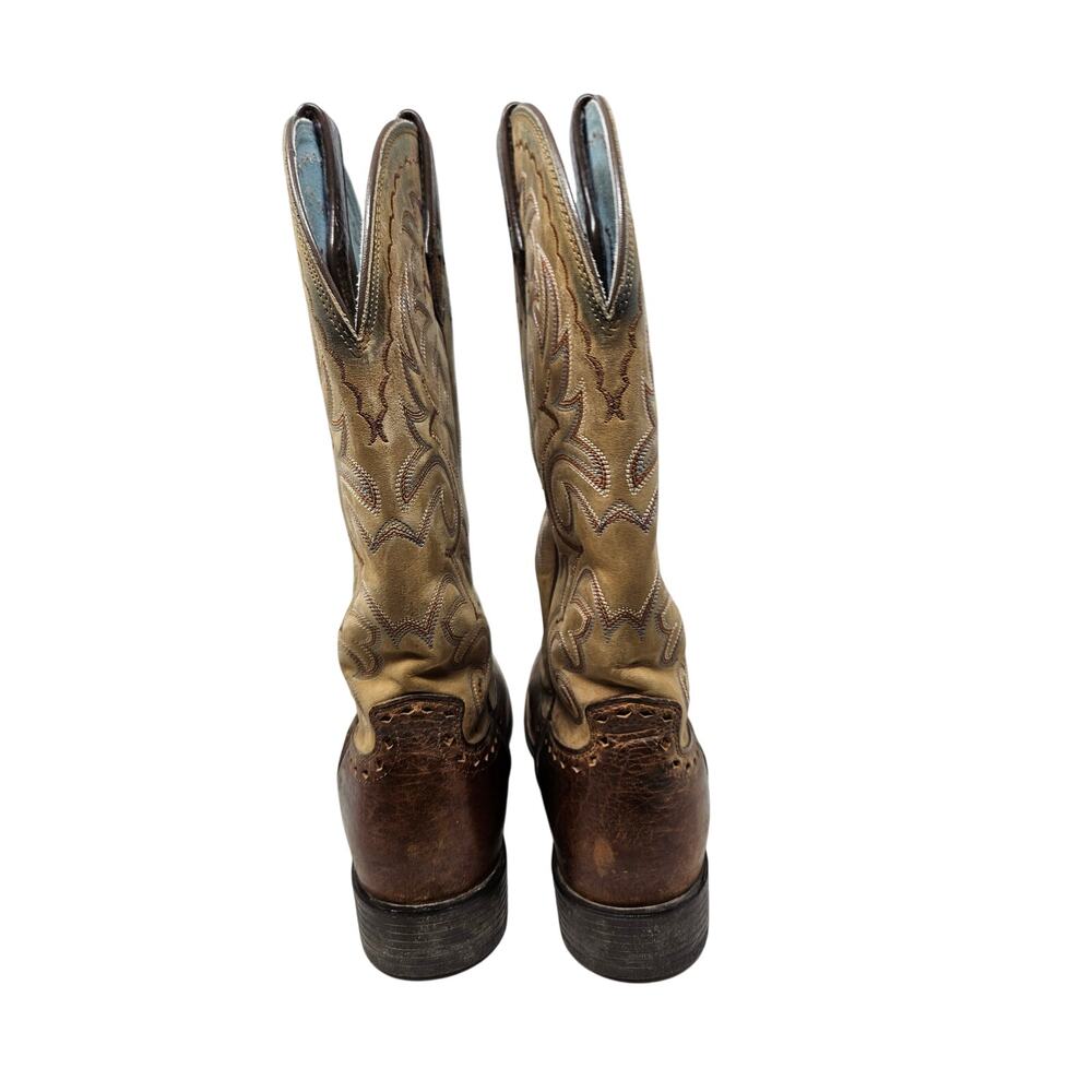 Ariat 8.5 Heritage Horseman Brown Leather Cowgirl Western Rodeo Boot Stitched View 3